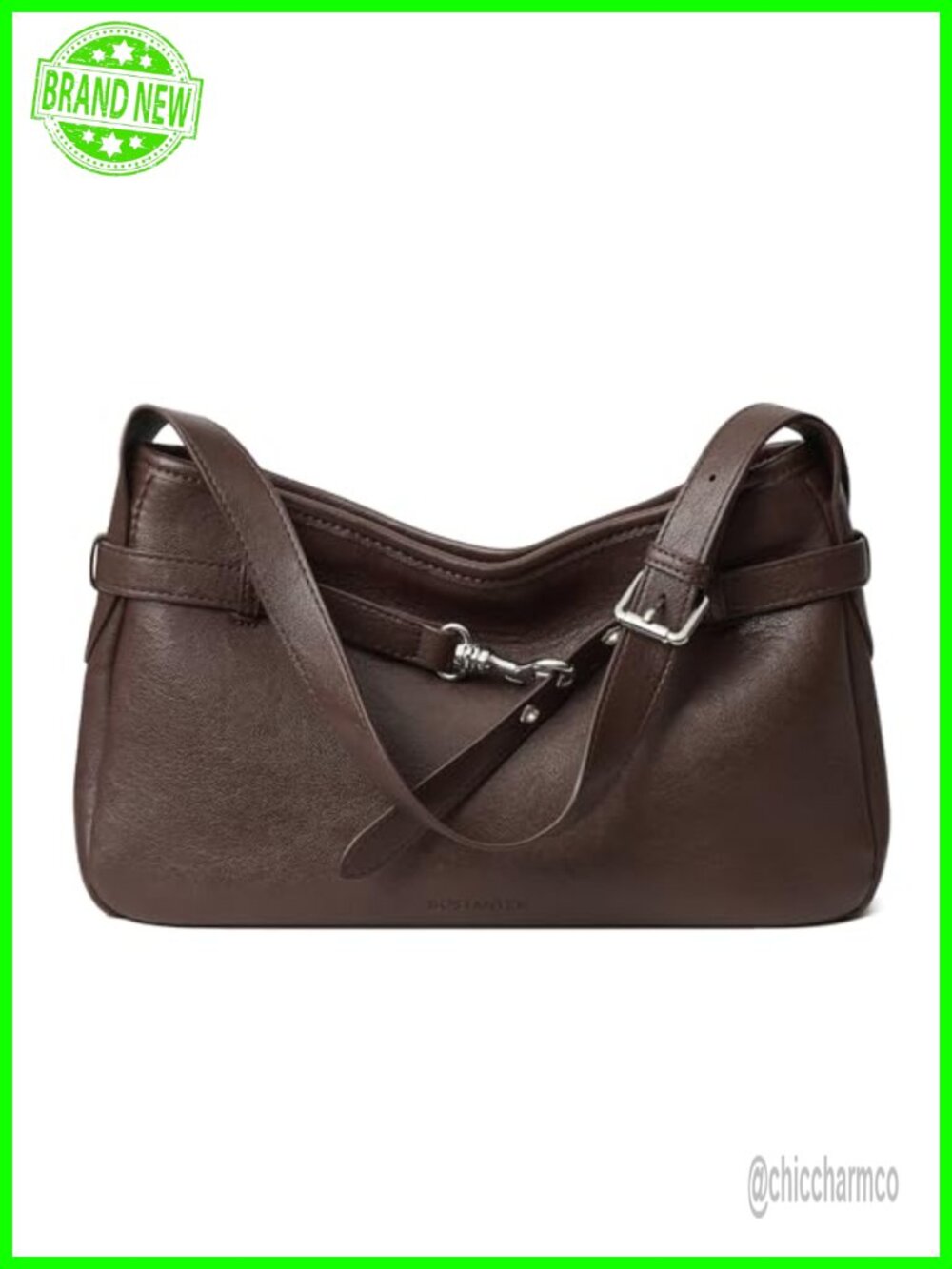 Vegan Leather Medium Shoulder Handbag Lightweight Hobo Purse Adjustable Strap